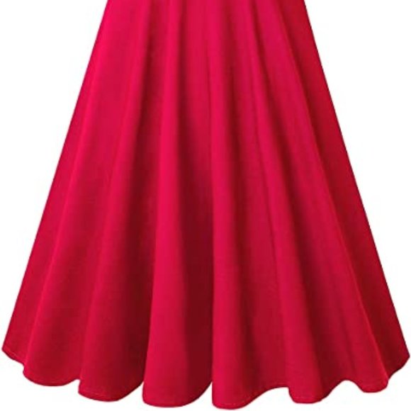 Red Retro Bolero Style Neck Party Swing Dress Size: Small - Picture 6 of 6
